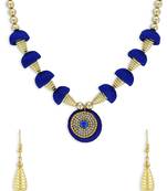 Girls Blue Ethnic Necklace Set