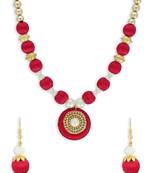 Girls Red Ethnic Necklace Set