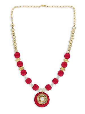 Girls Red Ethnic Necklace Set 2