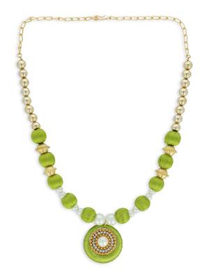 Girls Green Ethnic Necklace Set 2