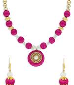 Girls Pink Ethnic Necklace Set