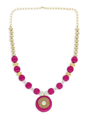 Girls Pink Ethnic Necklace Set 2