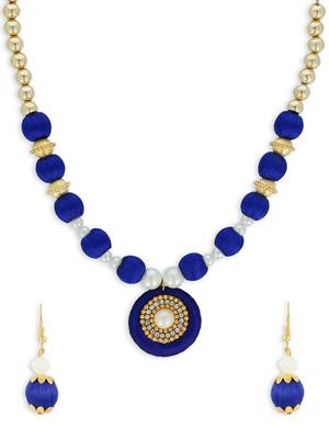 Girls Blue Ethnic Necklace Set 1