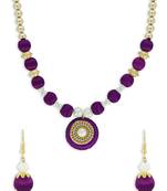Girls Purple Ethnic Necklace Set