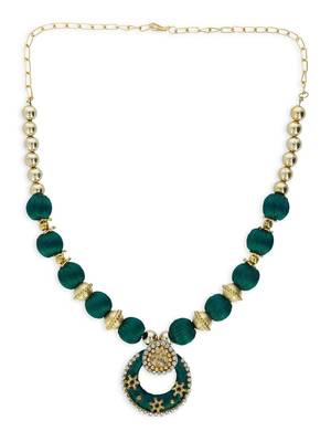 Girls Green Ethnic Necklace Set 2