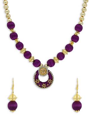 Girls Purple Ethnic Necklace Set 1