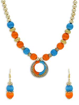 Girls Blue Ethnic Necklace Set 1