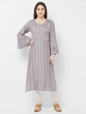 Red printed rayon ethnic-kurtis 1