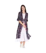 Printed Shurg Jacket With Flare Hem Long Kurta