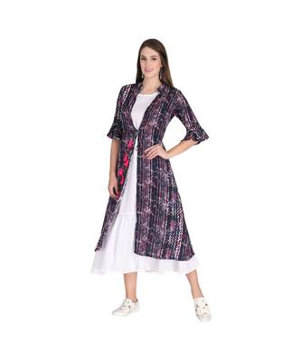 Printed Shurg Jacket With Flare Hem Long Kurta 2