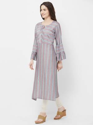 Red printed rayon ethnic-kurtis 3