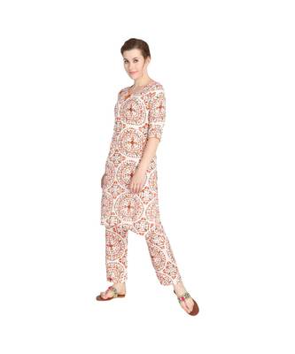 Printed Kurta with Printed Palazzo Pants Set 2