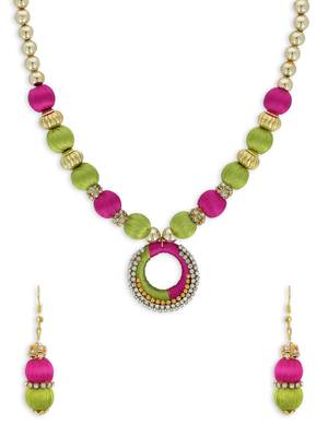 Girls Pink Ethnic Necklace Set 1