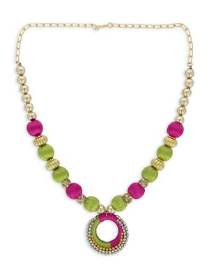 Girls Pink Ethnic Necklace Set 2