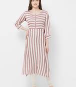 Red printed rayon ethnic-kurtis