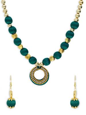 Girls Green Ethnic Necklace Set 1