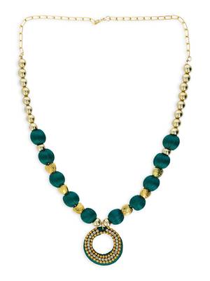 Girls Green Ethnic Necklace Set 2