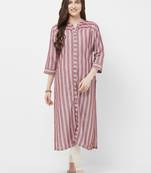 Red printed rayon ethnic-kurtis