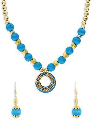 Girls Blue Ethnic Necklace Set 1