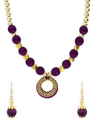 Girls Purple Ethnic Necklace Set 1