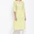 Light-parrot-green embroidered cotton short-kurtis