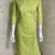 Light-parrot-green embroidered cotton short-kurtis