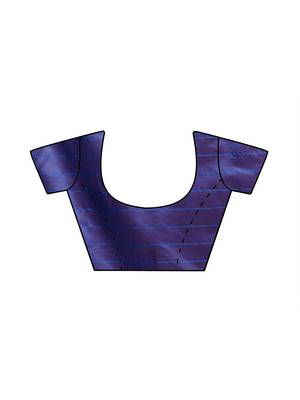 Magenta Woven Cotton Saree With Blouse 2