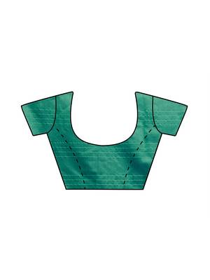 Blue Woven Cotton Saree With Blouse 2