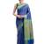 Blue Woven Cotton Saree With Blouse