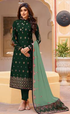 Green embroidered silk salwar 1