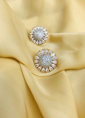 Gold cubic zirconia earrings 2