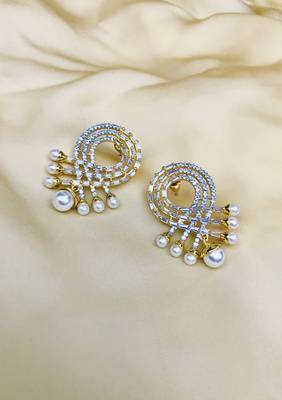 Gold cubic zirconia earrings 3