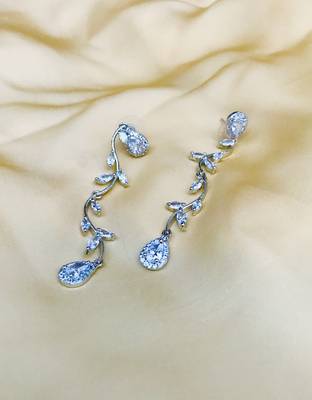 Silver cubic zirconia earrings 3