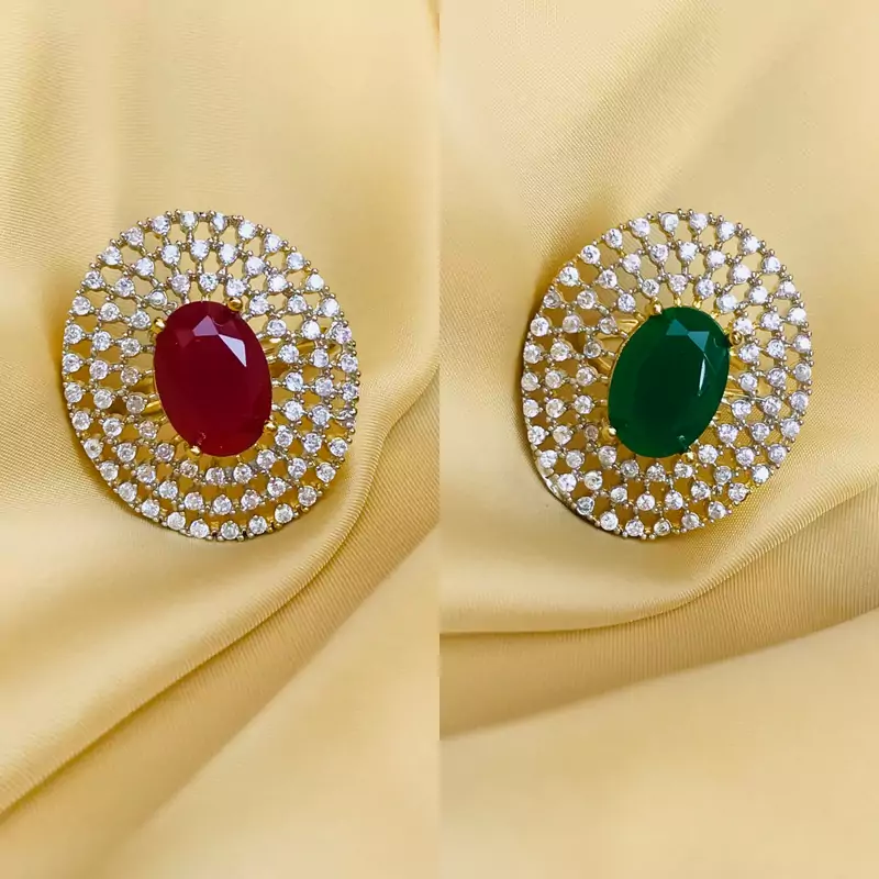 Gold cubic zirconia rings