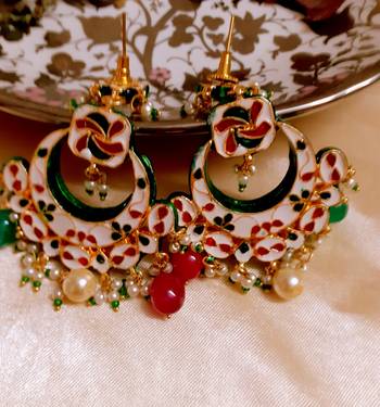 Multicolor Kundan Jhumkas 2