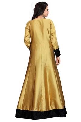 Golden Printed Rayon Long-Kurtis 4