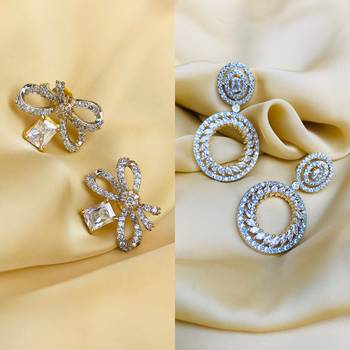 Gold cubic zirconia earrings 1
