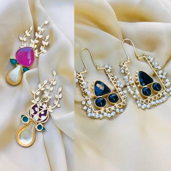 Gold cubic zirconia earrings 1