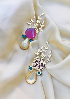 Gold cubic zirconia earrings 2