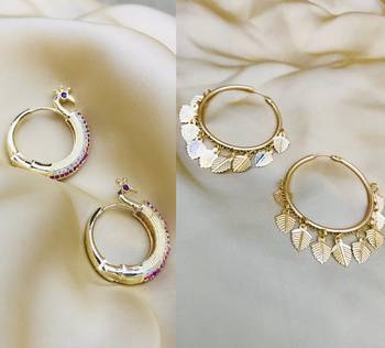Gold cubic zirconia earrings 1