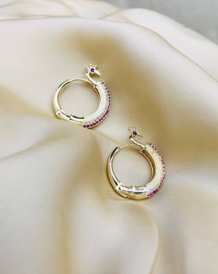 Gold cubic zirconia earrings 2