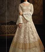 White Embroidered Net Salwar
