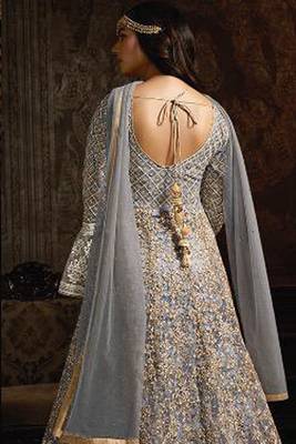 Grey Embroidered Net Salwar 3