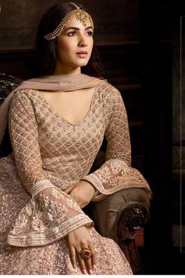 Light Pink Embroidered Net Salwar 2