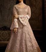 Light Pink Embroidered Net Salwar