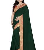 Green Woven Georgette Saree With Blouse