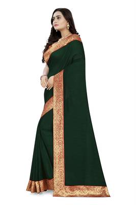 Green Woven Georgette Saree With Blouse 2