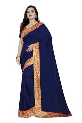 Blue Woven Georgette Saree With Blouse 1