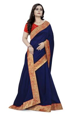 Blue Woven Georgette Saree With Blouse 3
