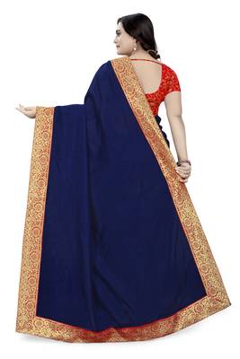 Blue Woven Georgette Saree With Blouse 4